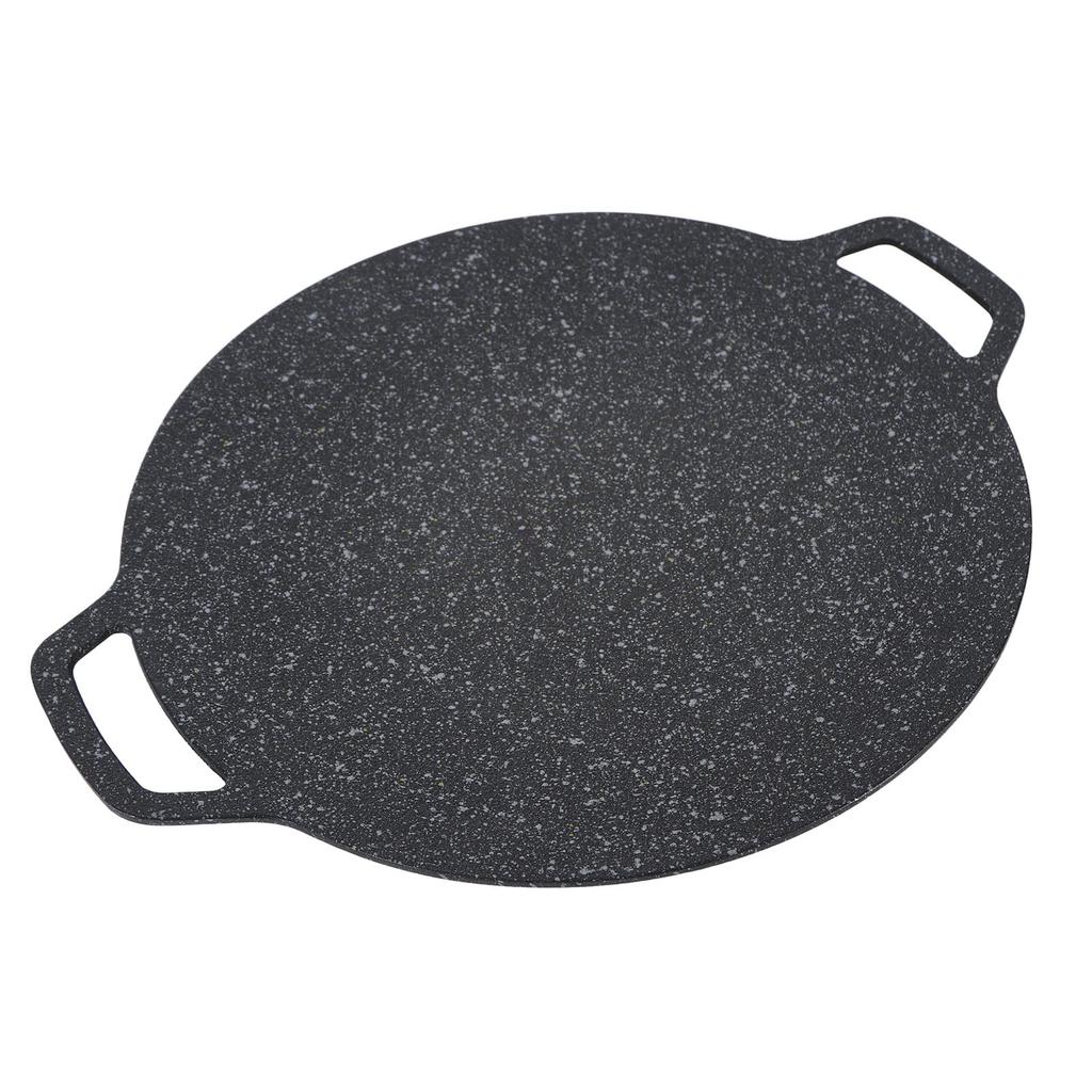 Korean Style Barbecue Round Plate Smokeless Round Griddle for Home Camping Indoor Outdoor Grilling 34cm