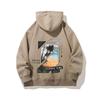 Unisex American Casual Printed Hooded Sweatshirt - Loose, Fashionable Long Sleeve Top