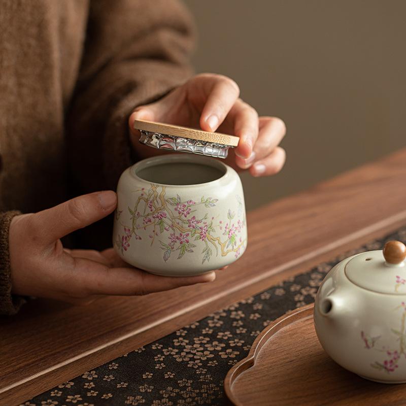 Čajové dózy z pece Ru, jednoduché domácí dózy s velkou kapacitou a těsným uzávěrem odolné proti vlhkosti, čínská čajová souprava Kung Fu, dózy na uskladnění čaje