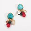 European American Retro Ethnic Style Earrings Za Trend Design Irregular Geometric Resin Beaded Drop Earrings For Women
