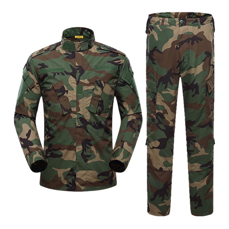 Men's Wear-Resistant Black Camouflage Tactical Suit for Spring/Autumn