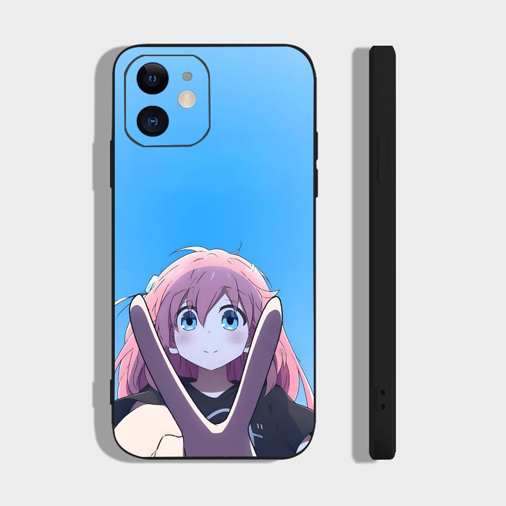ANIME B-Bocchi The Rock-l For IPhone 13,17,11,12,16,14,15,Plus,Pro Max Soft Silicone Black Phone Case