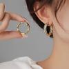 Zircon Leopard Print Round Earrings: Chic European & American Style for Stage & Luxury Occasions