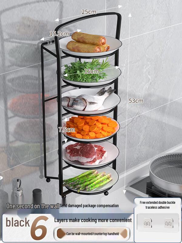 

Zhaoran Nordic Wall-Mounted 5-Tier Kitchen Meal Prep Rack