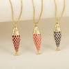 Nidin New Arrival S/L Sizes Enamel Fish Charm Pendant Necklace For Women Fashion Versatile Copper Chain Link Jewelry Gifts