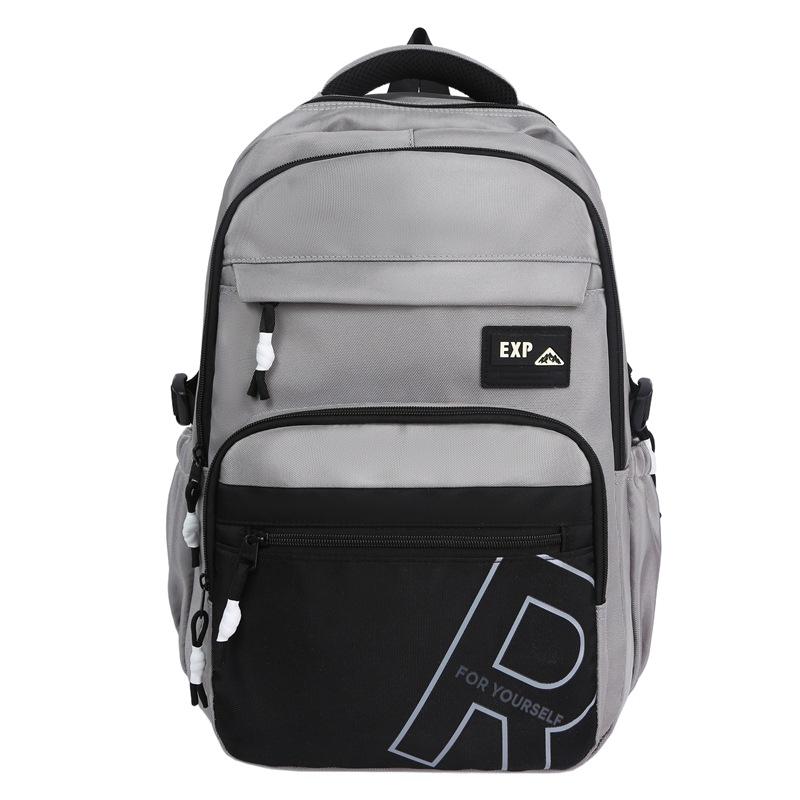 School Bag Ins New High-value Trendy and Cool Letter Backpack Couple Contrasting Colors Simple and Lightweight Travel Backpack