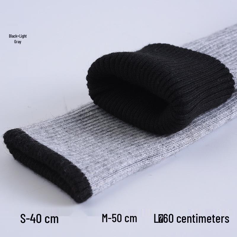 Унисекс Кашемировые Шерстяные Очень Длинные Вязаные Митенки с Утолщенными Манжетами Small