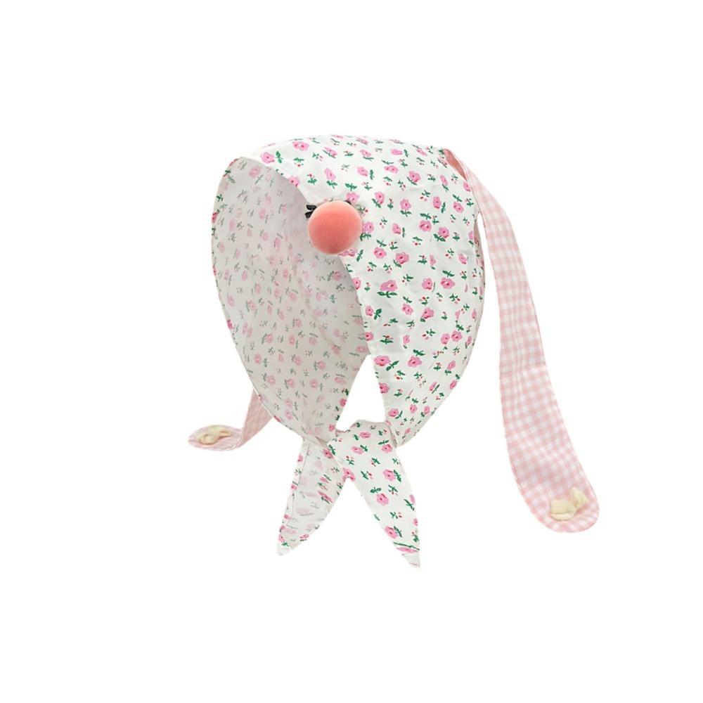 Sweet Floral Hair Scarf Y2K Pullover Cap Korean Lop Ear Rabbit Hat  Clothing Accessories