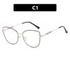Metal Cat Eye Flat-Lens Glasses 2024: Trendy Anti-Blue Light Frames in Xiaohongshu Celebrity Style