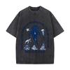 Deep Waters I Will Be With You Isaiah 43 2 Whale Washed Vintage Short Sleeve Loose Streetwear Tee