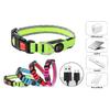LED Dog Collar USB Rechargeable Light Up Pet Collar Glowing Nylon Adjustable Soft Night Safety Collar for Small Medium Dogs