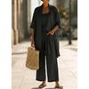 GMXIA Women's  3/4 Sleeve Shawl Collar Fashion Casual Pants Suits