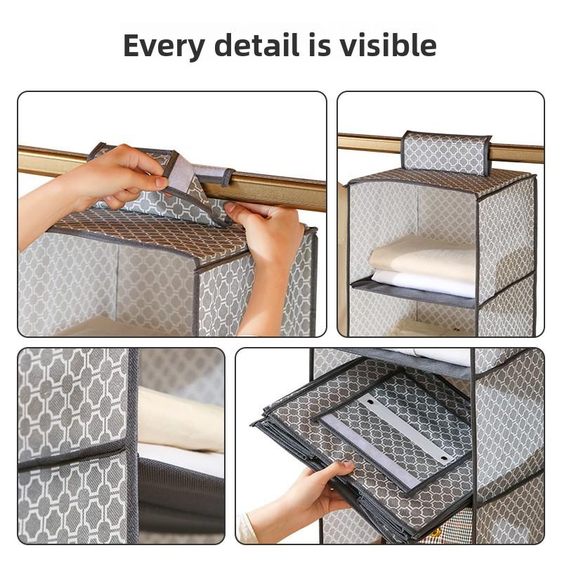 Multi-layer Storage Hanging Bag for Home Wardrobe Hanging Clothing Storage Bag Foldable Bag Miscellaneous Stereo Storage