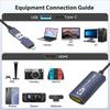 USB 3.0 Video Capture Card 4K HDMI To USB/Type-C Game Grabber Record Video Audio Recording for Switch Xbox PS4/5 Live Broadcast