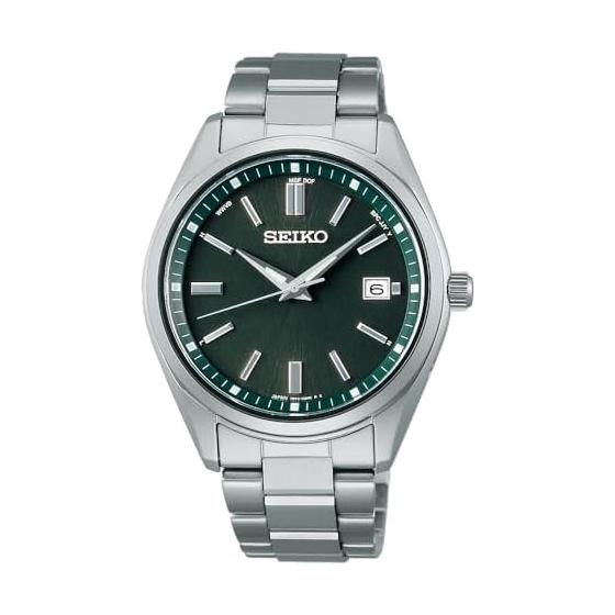 

[Seiko Watch] SEIKO SELECTION SBTM319 Made in Japan Men s Watch Solar Radio Modified Date Calendar Green Dial 10 ATM Water Resistant Stainless Steel