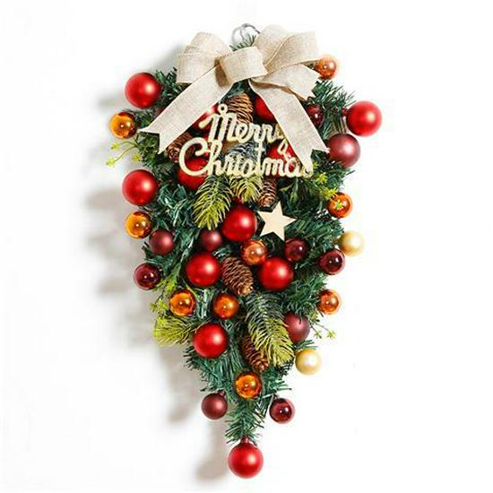 50CM Christmas Wreath & 2.7M Garland Set - Festive Door & Wall Decor