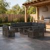 13 Piece Garden Sofa Set Grey and Dark Grey Poly Rattan