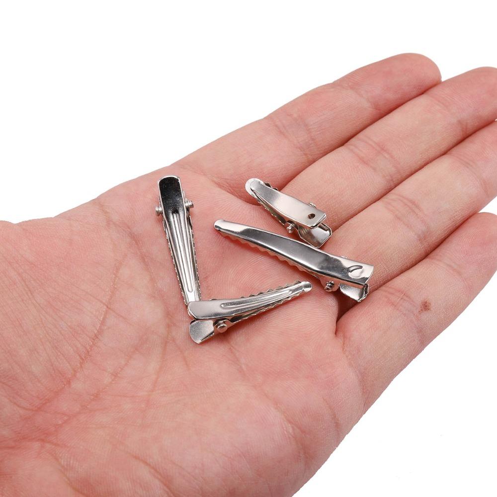 20-50 Pezzi/lotto 25/30/40/45mm Base per Pinza per Capelli a Dente Singolo in Metallo a Coccodrillo Per Fai da Te Fermagli Gioielli Componenti Accessori