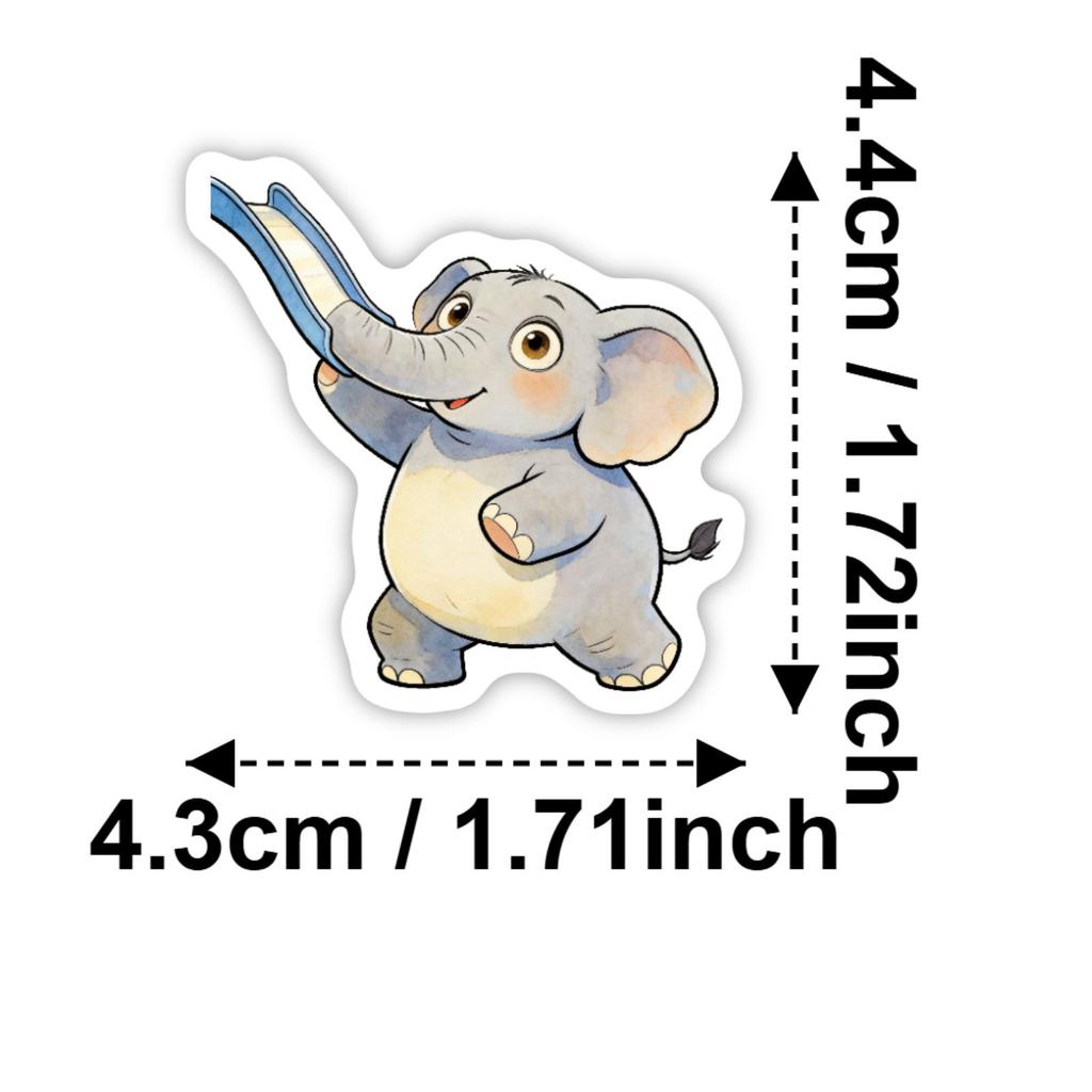 50 Watercolor Fun Cute Pet Animal Stickers Multi-Healing Animal Hand Account Mobile Phone Computer Decoration Material