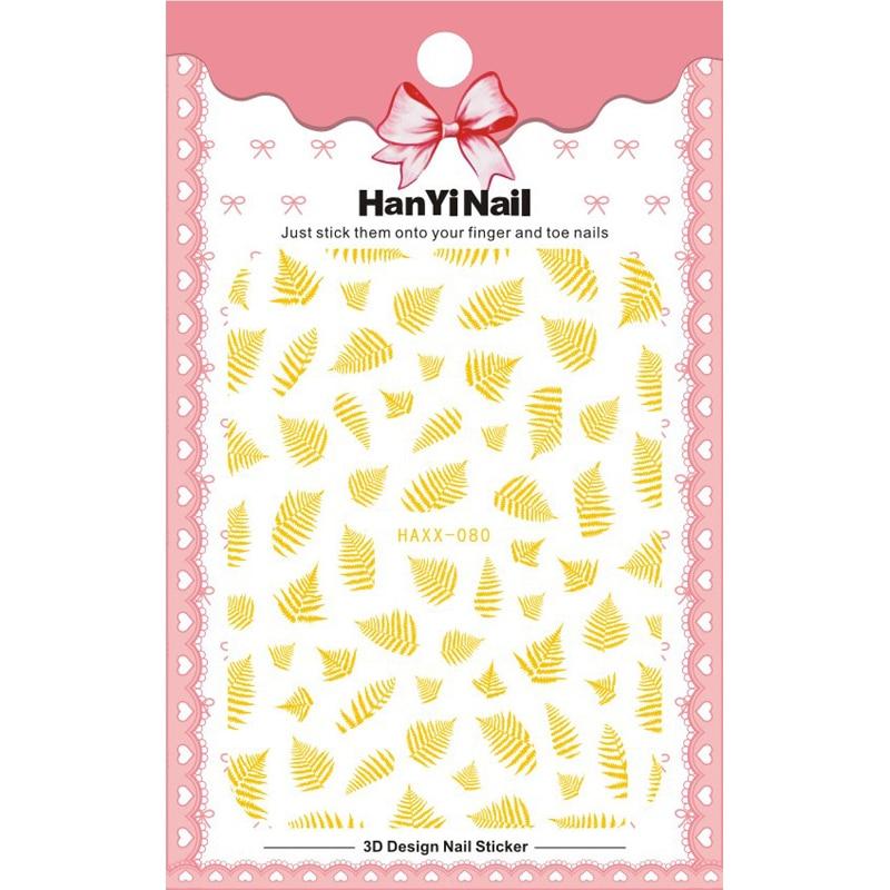 1 Sheet 3D Adhesive Nail Sticker Geometric Patterns Flowers Butterfly Decal for Nail Art Decoration