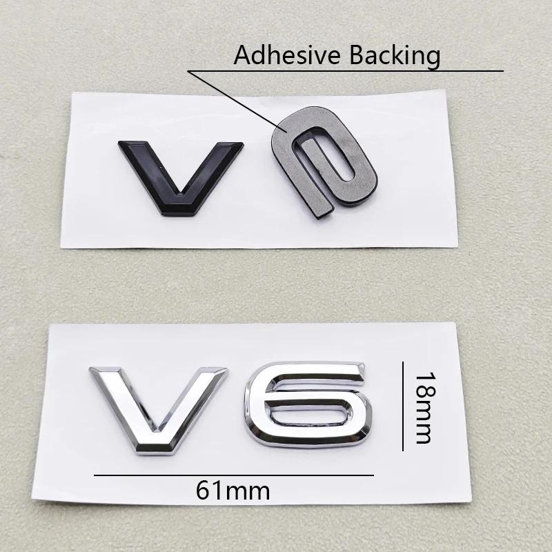1pc 3D ABS Chrome Black Logo V6 Car Sticker Fender Trunk Emblem Badge For Volkswagen VW Touareg CC Arteon Golf R32 AccessoriesNB10