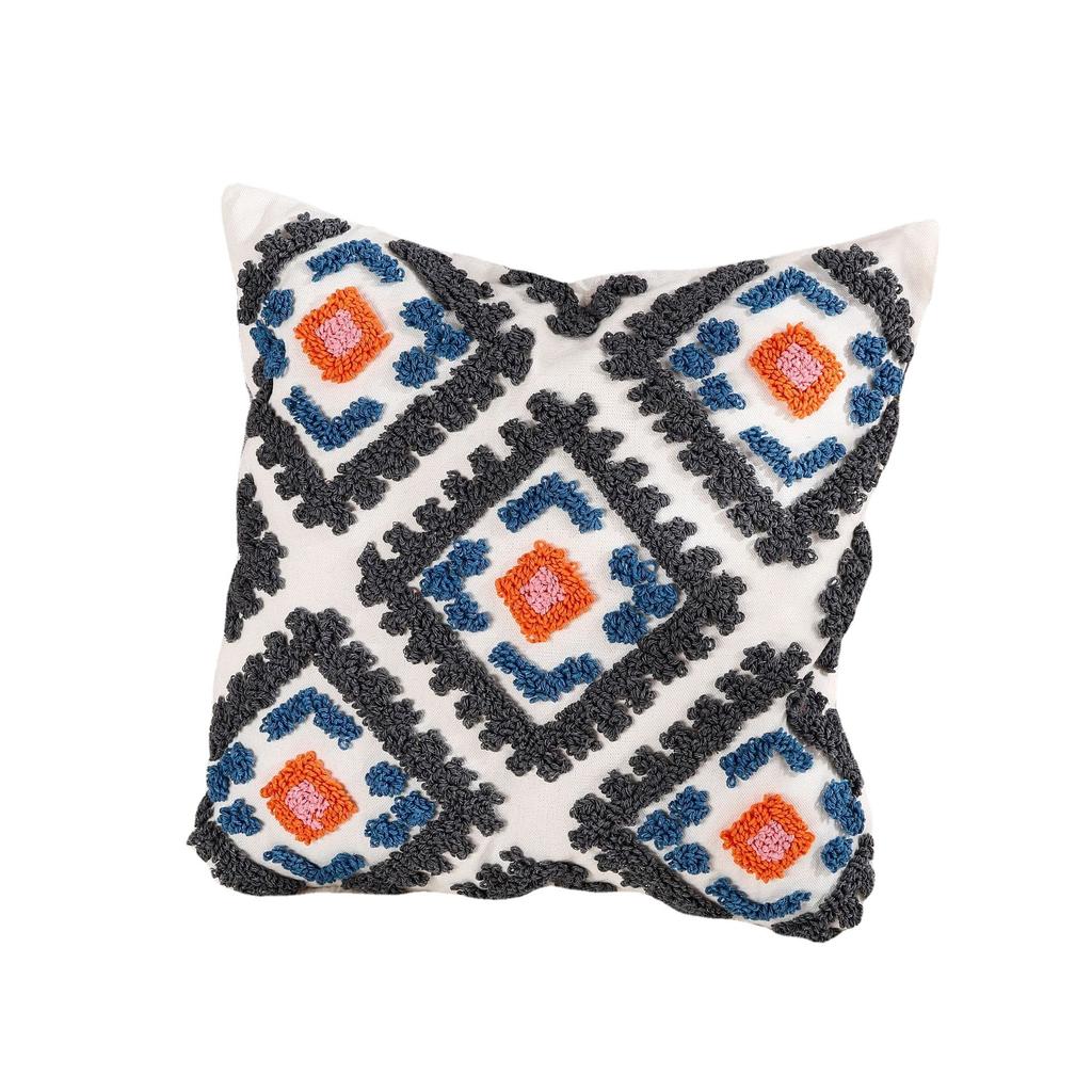 Nordic Ins Style Moroccan Tufted Pillow Bed and Breakfast Light Luxury Embroidered Cushion Removable and Washable Tassel Home Pillow Cover