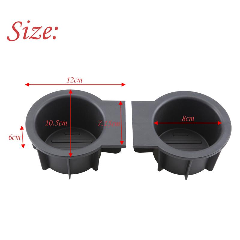 1Pair Center Console Cup Holder erts for Ford F150 with Flow Through Console 2004-2008/Expedition 2003-2006