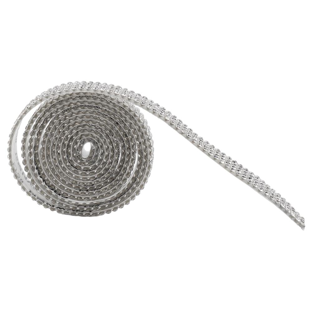 90cm Silver White Car Clothing Decor Rhinestone Decorative Stickers