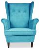 ARI Scandinavian Family Meble Wing Chair In Light Blue Velvet