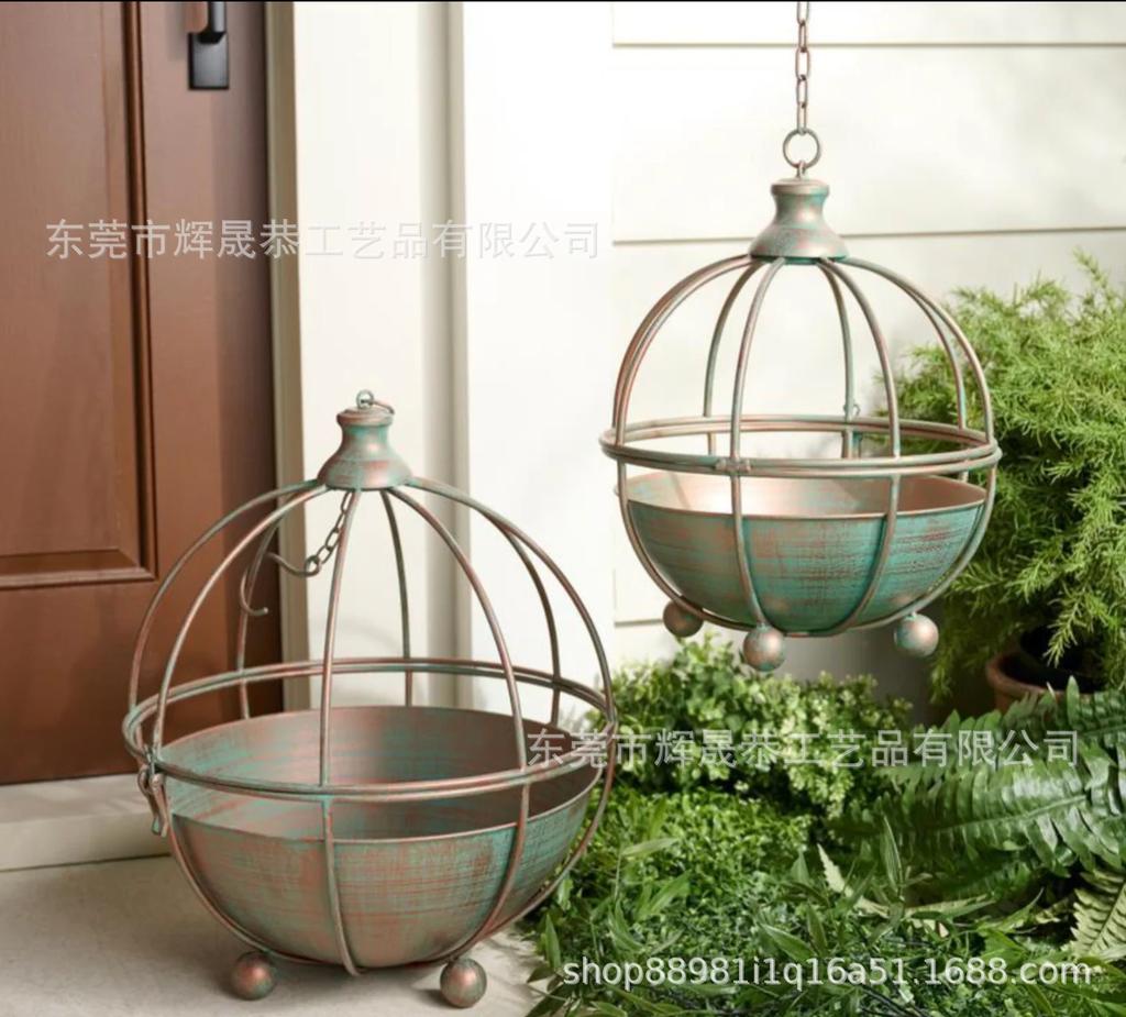 Dome-shaped Flower Basket, Hanging Plant Basket, Suspendable, Courtyard Ornament, Garden Decoration, Multiple Styles Available