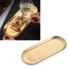 Stainless Steel Oval Tray Prevent Slip Flat Bottom Thickened Decorative Gold Storage Tray for