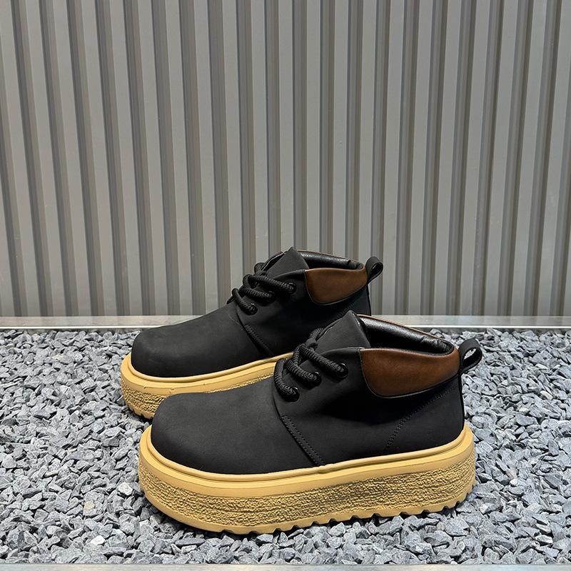 Winter platform Martin boots single cotton leather big head casual shoes cr