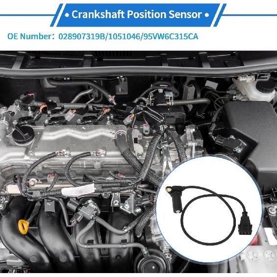 1 Pc Crankshaft Position Sensor for VW Jetta 1.9TDI 1997-1999 Sturdy Metal Plastic Black Engine Crank CKP Sensor
