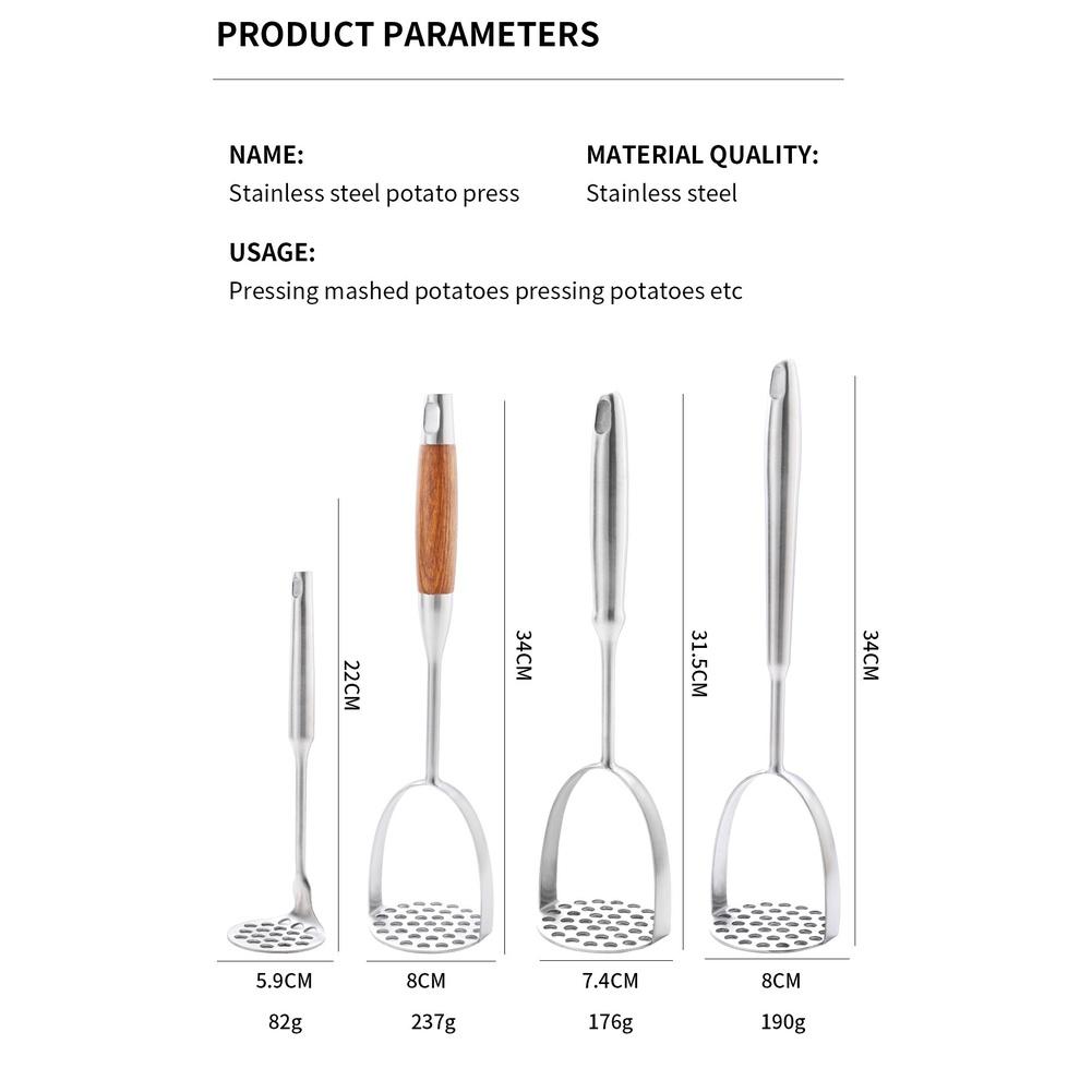1 Stück Kartoffelstampfer Edelstahl Kartoffelstampfer Küchenwerkzeug Handlicher Presser Kochwerkzeuge Küchengeschirr Verarbeitungszubehör