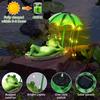 Solar LED Lights Statues Garden Decor Frog Umbrella Waterproof Resin Sculpture Cute Funny Creative
