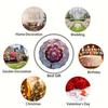 10 Inch Metal Wind Spinner Lotus Mandala Design 360 Degree Rotating for Garden Patio Balcony Decor Outdoor Indoor Hanging Art