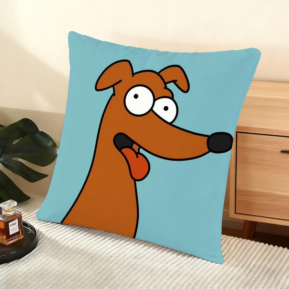 S-S-Simpson Family Anime Cushion Cover Silky Short Plush Home Sofa Cushion Cover - Invisible Zipper Home Decoration