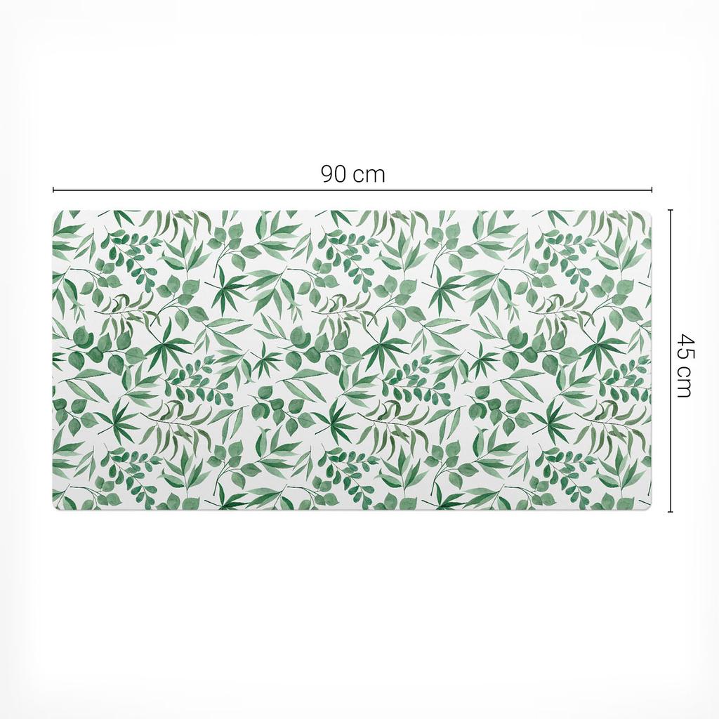 Antypoślizgowa Ochronna Mata Na Biurko Ze Wzorem Liściasty Wzór 90X45 Cm