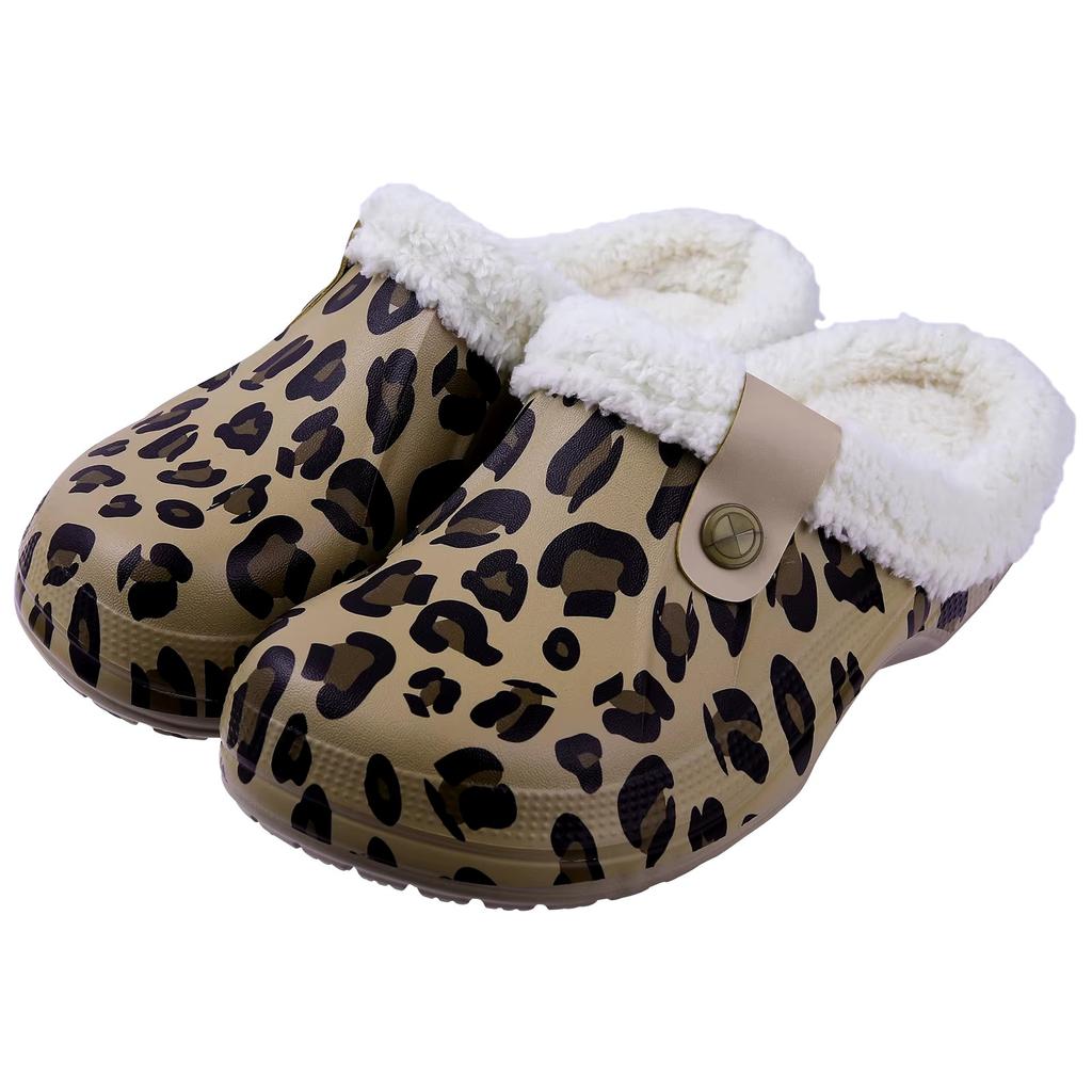 Fashion Crestar Women and Men Fur Lined Clogs Memory Foam Warm Fuzzy Slippers New Winter Waterproof Indoor Outdoor Comfortable Slippers