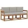 Outdoor Sofa Set with Cushions 3 Pcs Natural and Light Grey