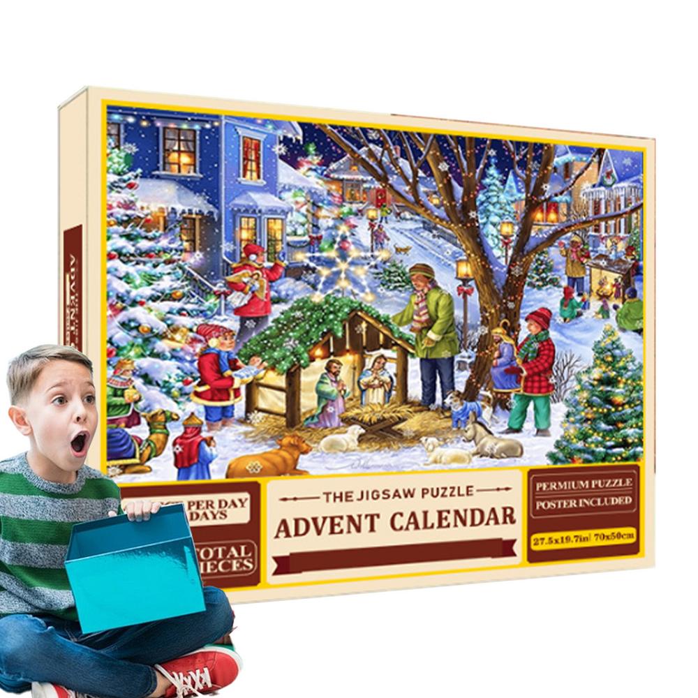 Christmas Advent Puzzle Calendar 2024 Creative Christmas Advent Calendar Adults 1008 Pieces Jigsaw 24 Days Christmas Countdown