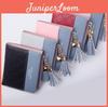 Elegant And Compact Fashion Women Short Wallets In Pu Leather With Tassel Zipper
