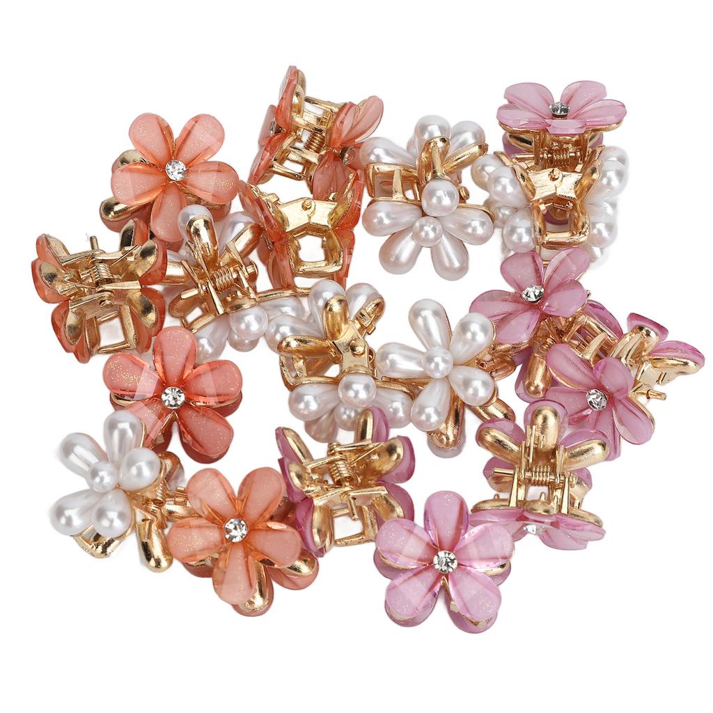 18pcs Mini Flower Hair Claw Clips Small Flower Hair Clamps All Matching Sweet Hair Clips for Girls Women