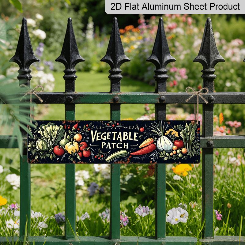 2D Flat, 1pc Metal Sign Labeled 'VEGETABLE PATCH' Measuring 15.7×3.94inch, Featuring UV Printed Wall Art. It's Perfect for Decorating Homes, Bars