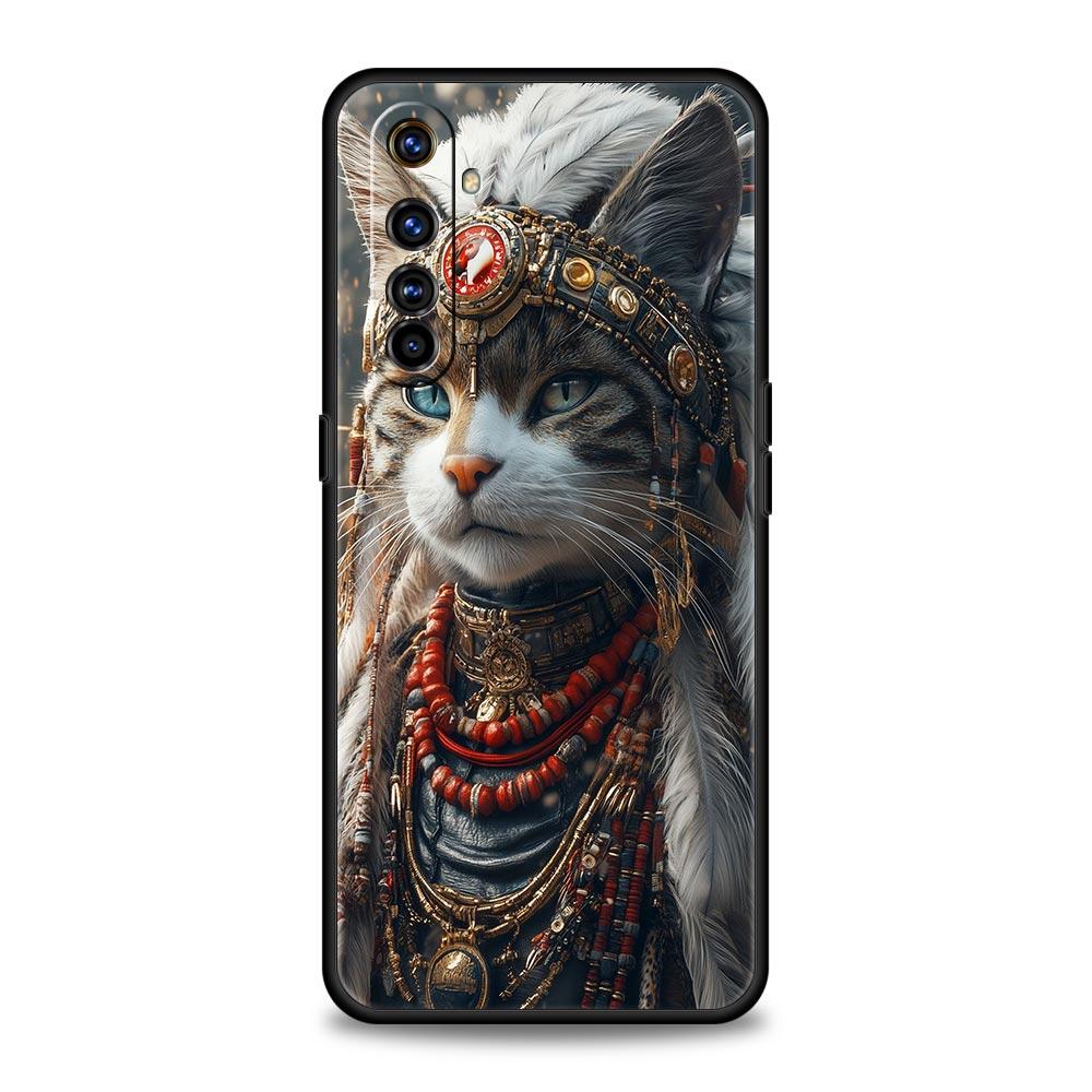 

Soft TPU Case For Realme C67 C63 C55 C53 C25 C21 10 11 12 13 GT 2 3 5 Pro Plus 5G Shockproof Phone Cover Animal Cat Tattoo Bags Realme 9 Pro