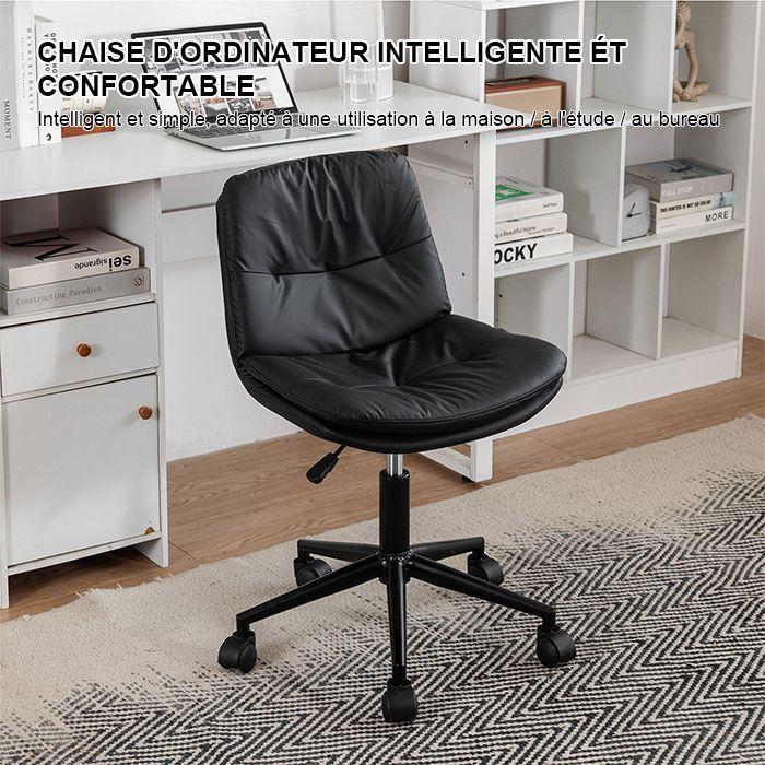 Chaise de bureau - Sevencomfort - Pivotante - Réglable en hauteur - Cuir microfibre - Noir
