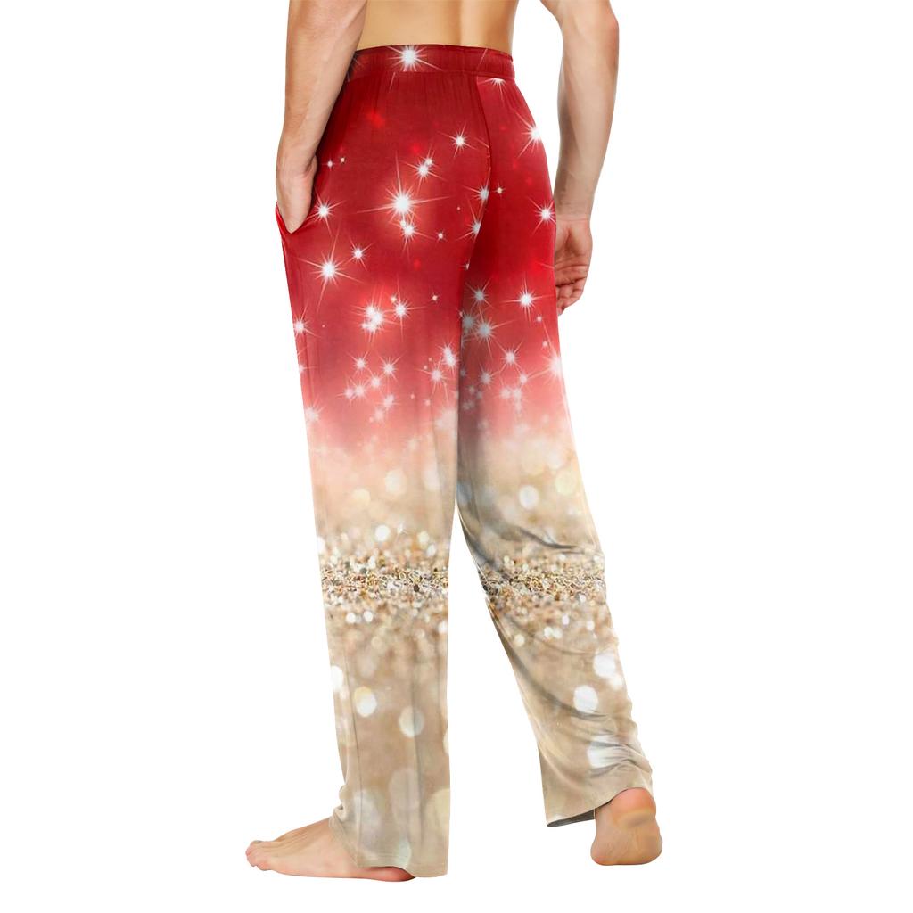 Weiche Pyjamahose für Herren mit Kordelzug und Taschen, lässige Sporthose