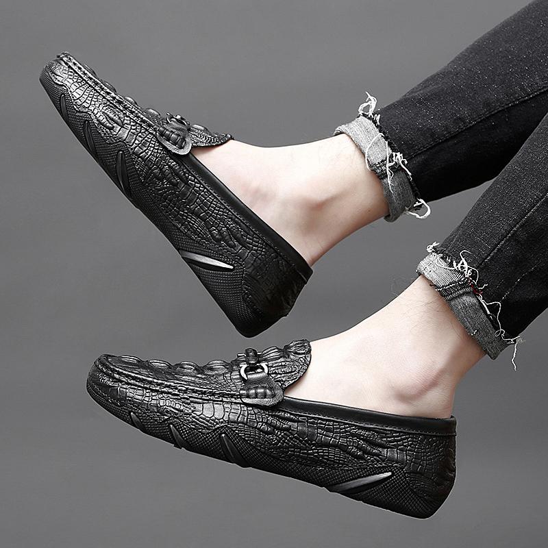 Handgefertigte Herren-Slipper Echtes Leder Slip-On Fahrschuhe für Herren Freizeitschuhe Bequeme Walking-Sneaker Mokassins Hombre
