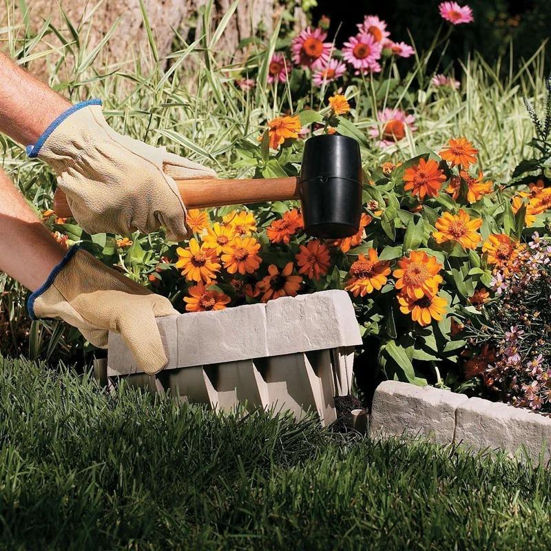 Garteneinfassung, Steineffekt, Gartenzaun, Rasenkante für Landschaftsbau, Hof, Pflanzen, Blumenbeet, Kunststoff-Einfassung, Zaun