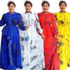 New Vintage Ruffled Print Long Dress for Plus Size Women